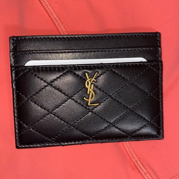 HP🎉NWT YSL Quilted Lambskin Card Case - Picture 14 of 16